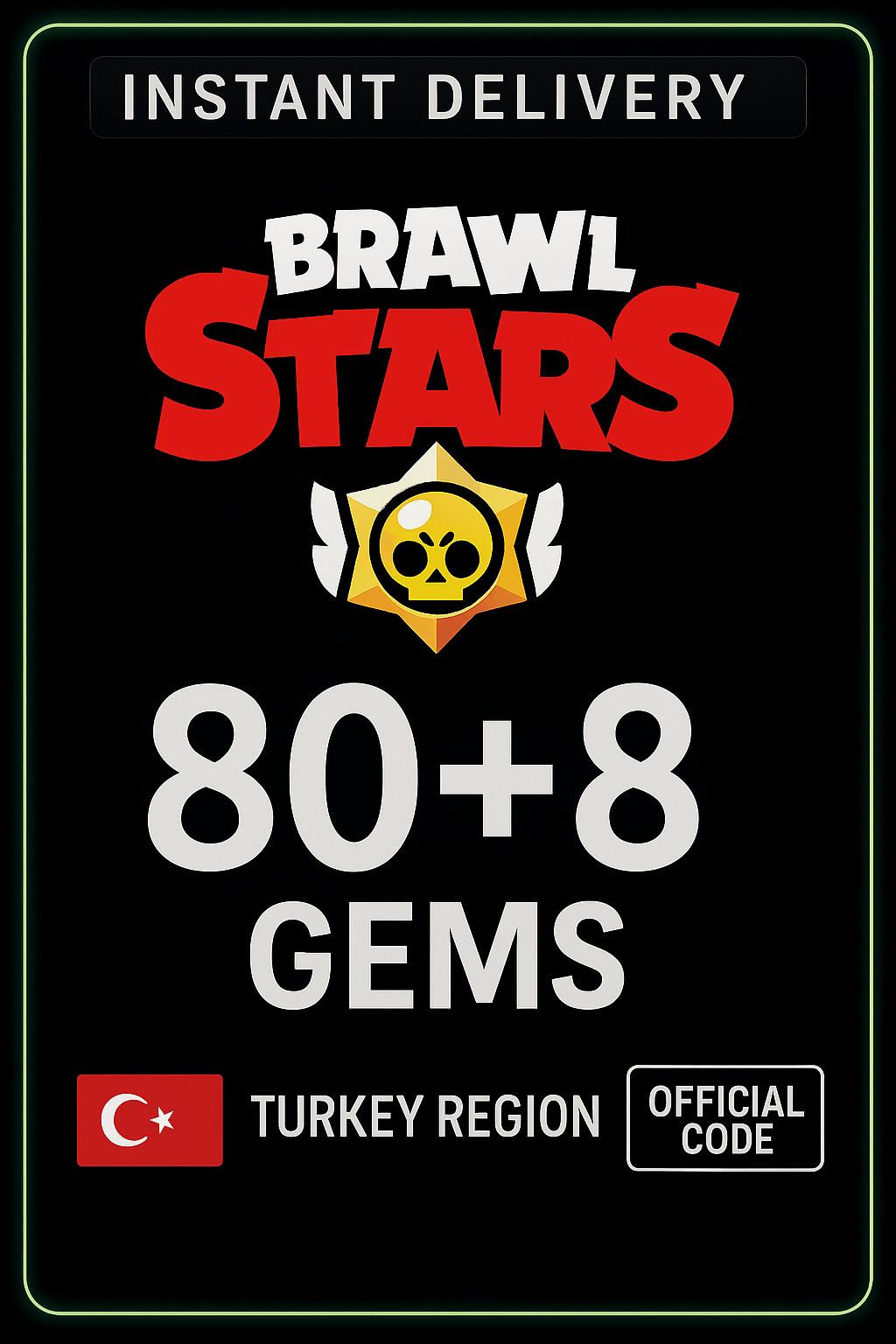 Brawl Stars 80 + 8 Gems (Top-Up) - Turkey