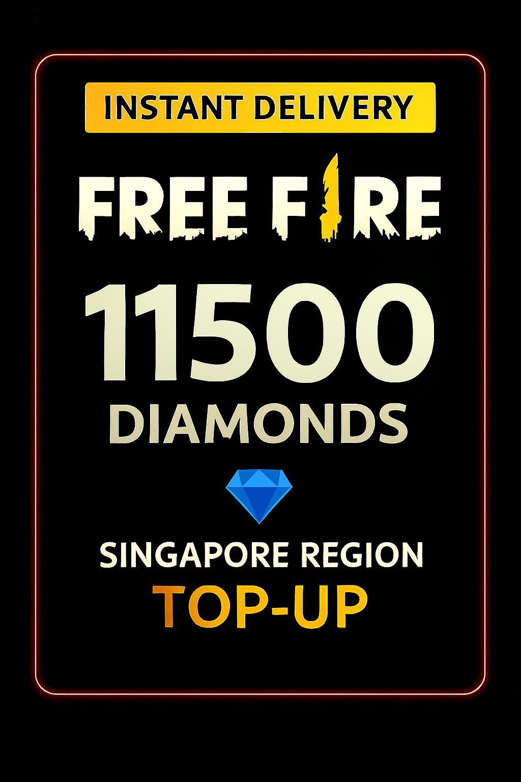 Recarga de 11500 Diamantes de Free Fire (Singapur)