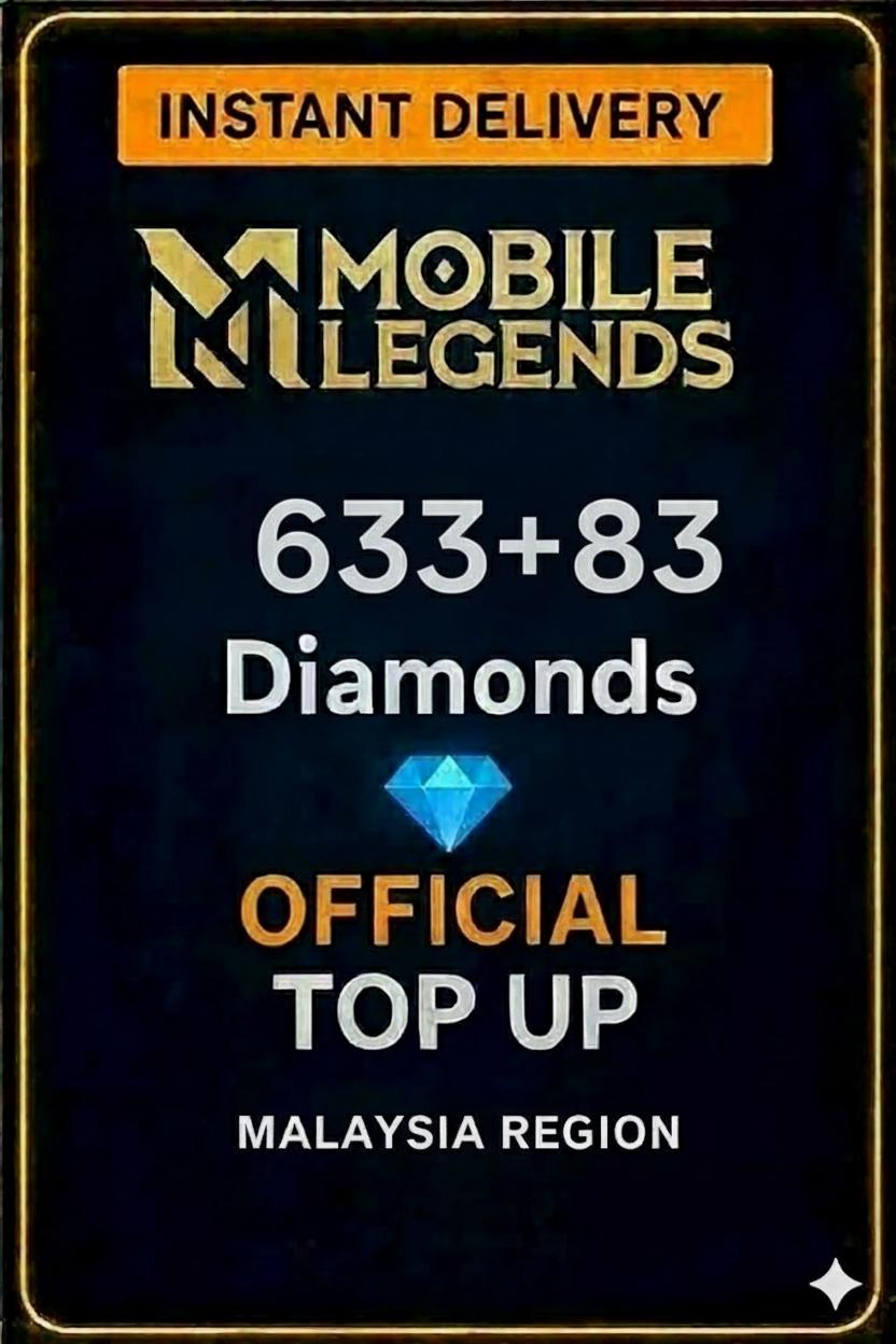 Mobile Legends 633 Διαμάντια + 83 Μπόνους Ανέβασμα (Μαλαισία)