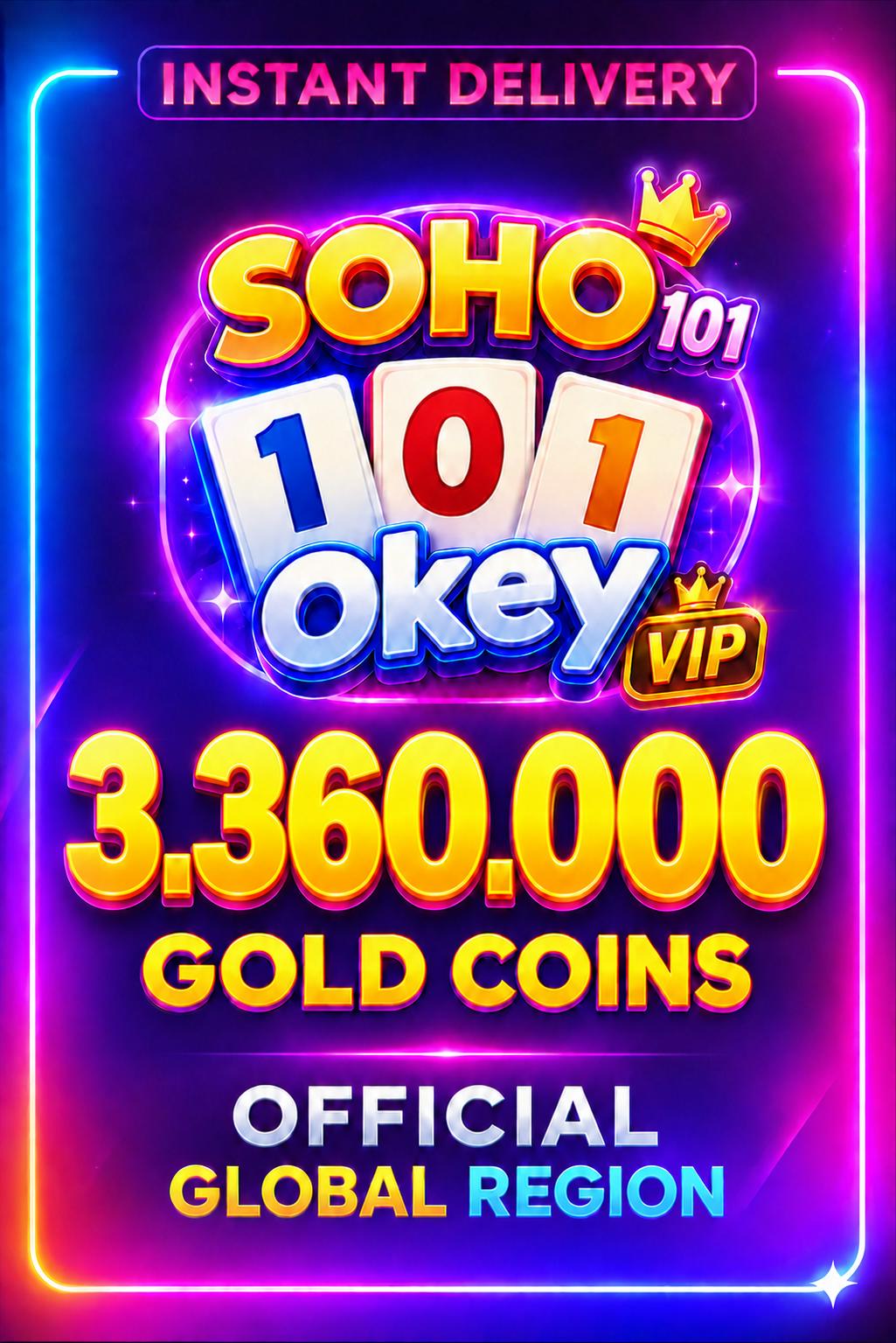 Soho 101 Okey VIP 3.360.000 Gold Coins