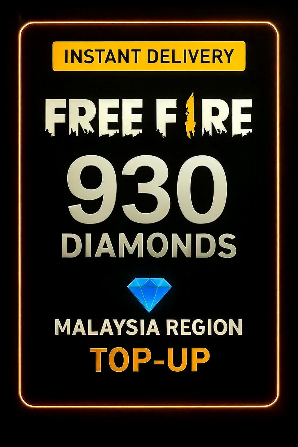 Recarga de 930 Diamantes de Free Fire (Malasia)