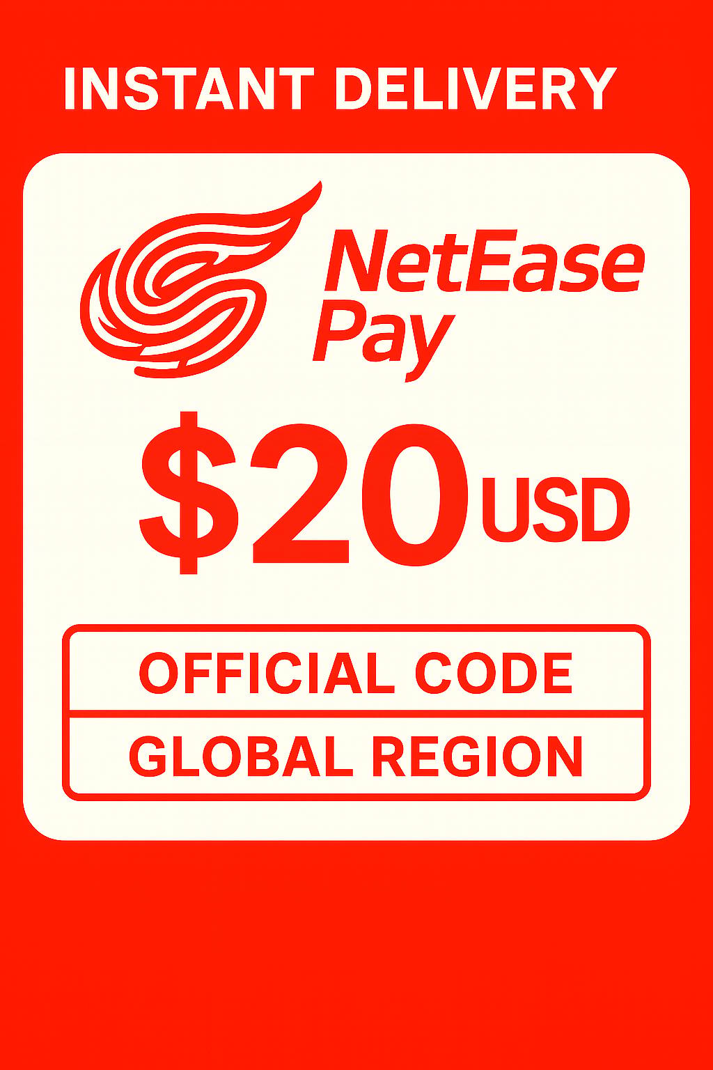 NetEase Pay gavekort - 20$ USD