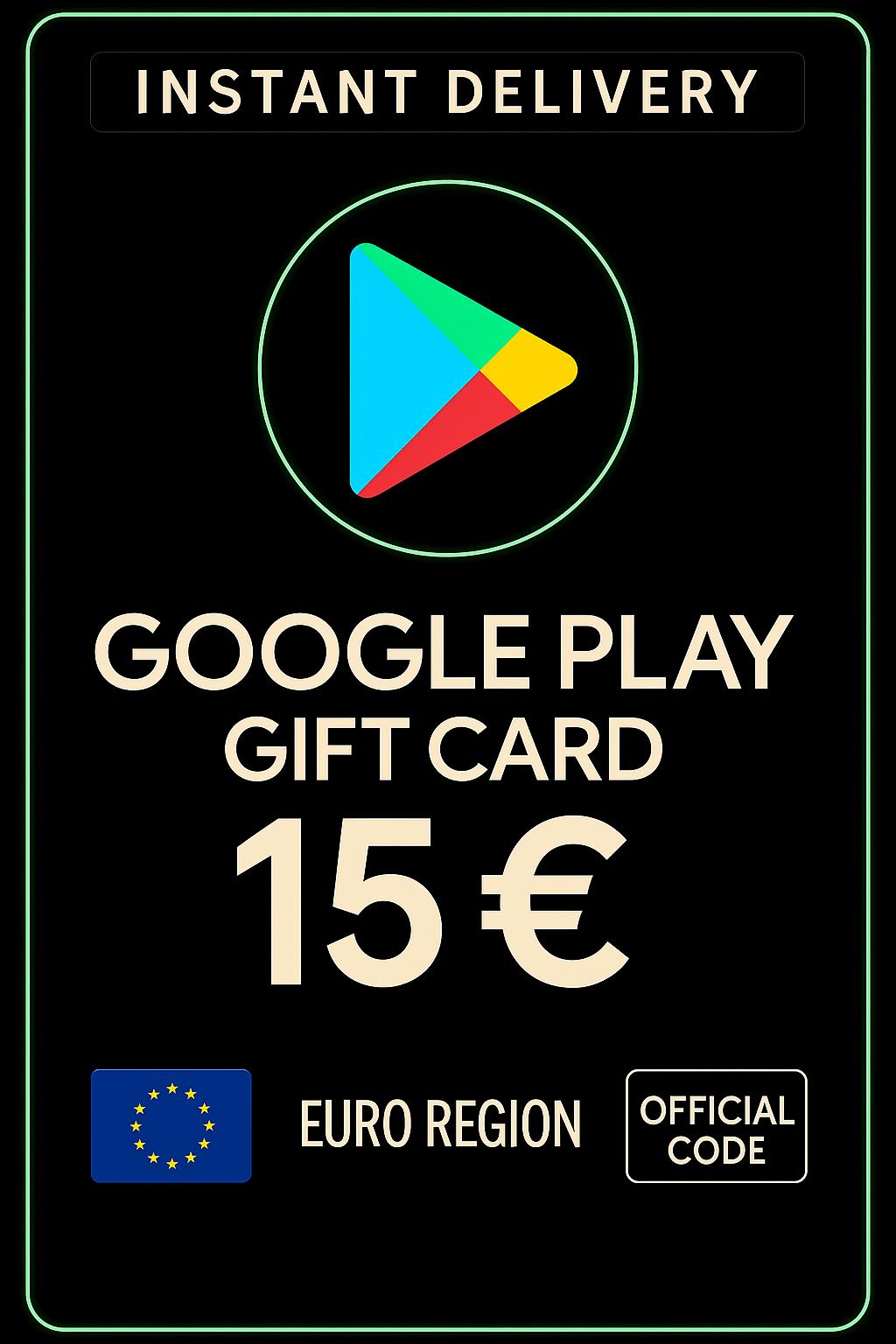 بطاقة هدايا جوجل بلاي - أوروبا 15 €