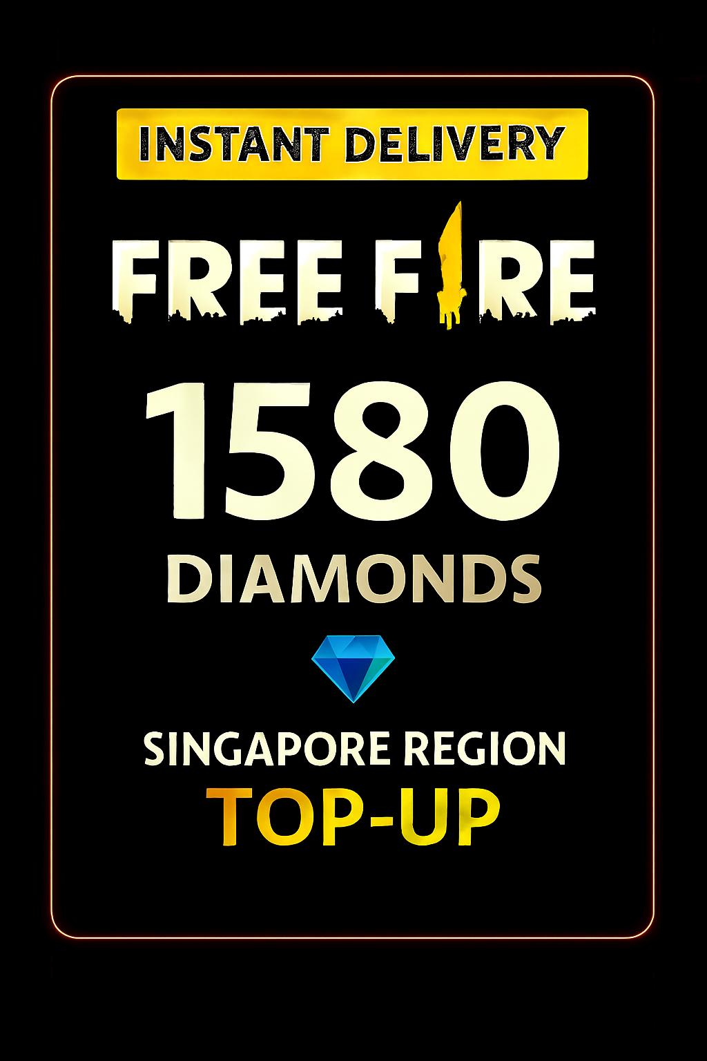 Recarga de 1580 Diamantes de Free Fire (Singapur)