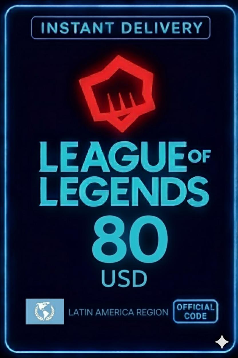 League Of Legends - 80 USD Carta Regalo Riot
