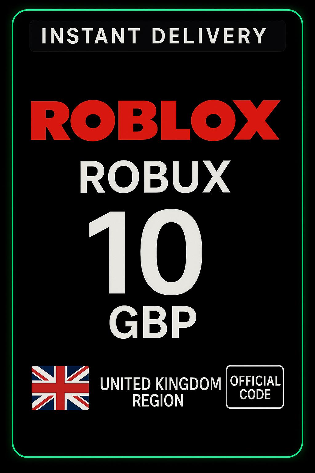 Roblox 10 GBP Κάρτα Παιχνιδιού (Ηνωμένο Βασίλειο)
