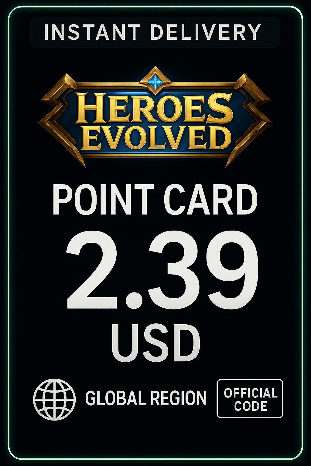 Heroes Evolved 2.39 USD Point Card (Global)