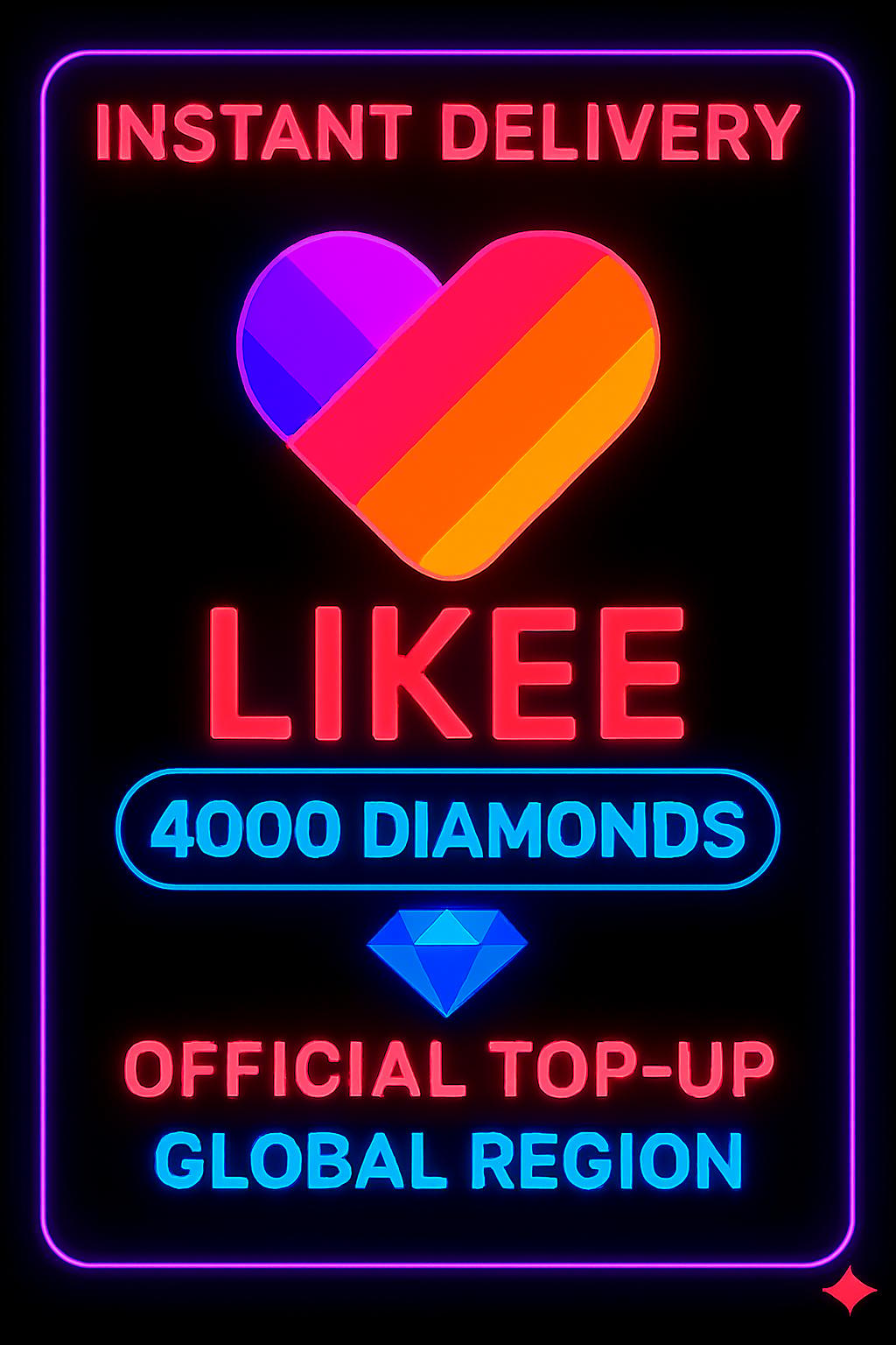 Likee 4000 Diamonds Top-Up (Global)