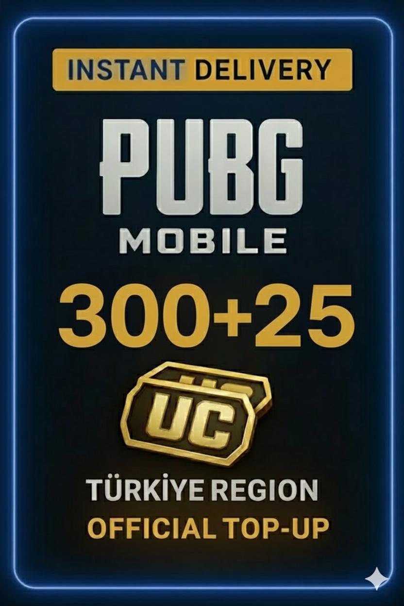 PUBG Mobile - 300+25 UC Top-Up (Turkey)
