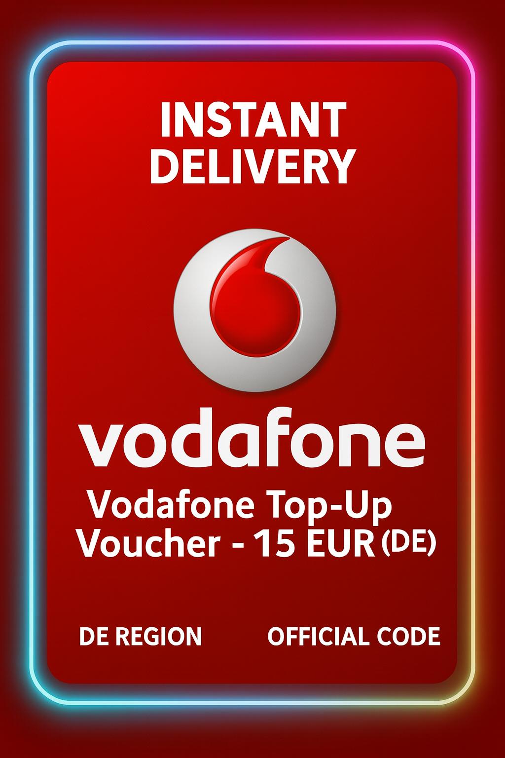 Vodafone Толықтыру Ваучері - 15 EUR (DE)