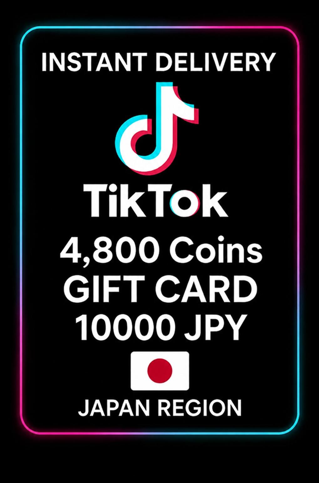 TikTok 4800 Coins Gift Card 10000 JPY (Japan)
