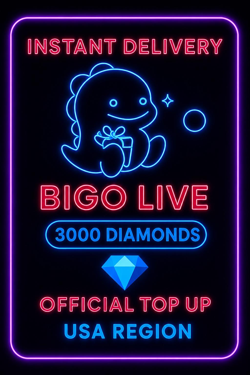 Bigo Live - 3000 Diamonds (Top-Up) (US)