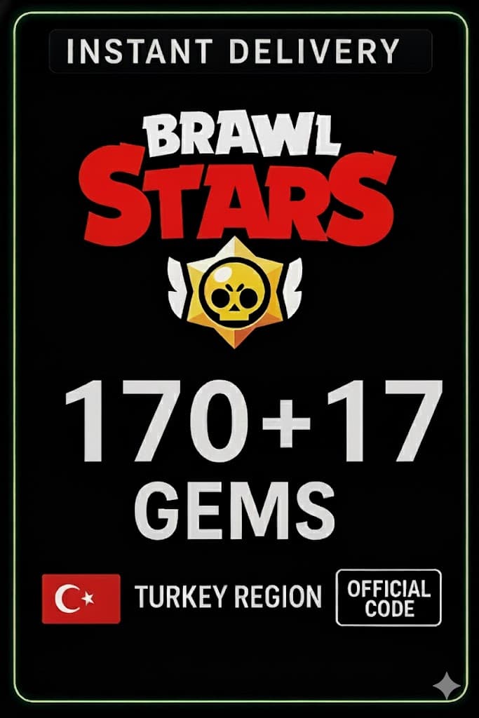 Brawl Stars 170 + 17 Gems (Top-Up) - Turkey