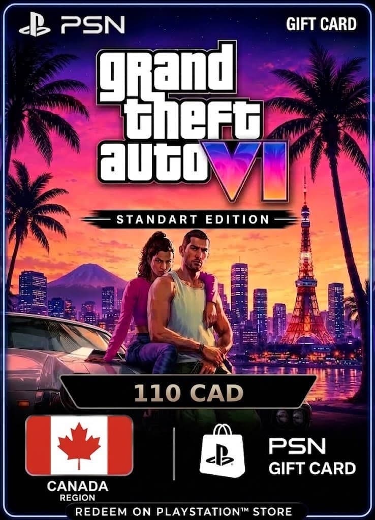 GTA 6: Standart Edition - PSN Gift Card 110 CAD (Canada)