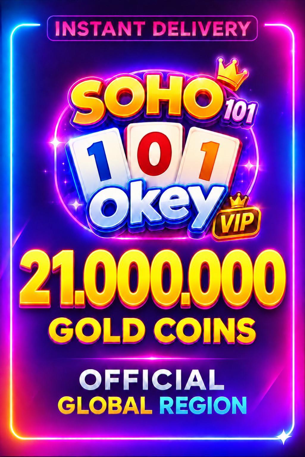 Soho 101 Okey VIP 21.000.000 Gold Coins