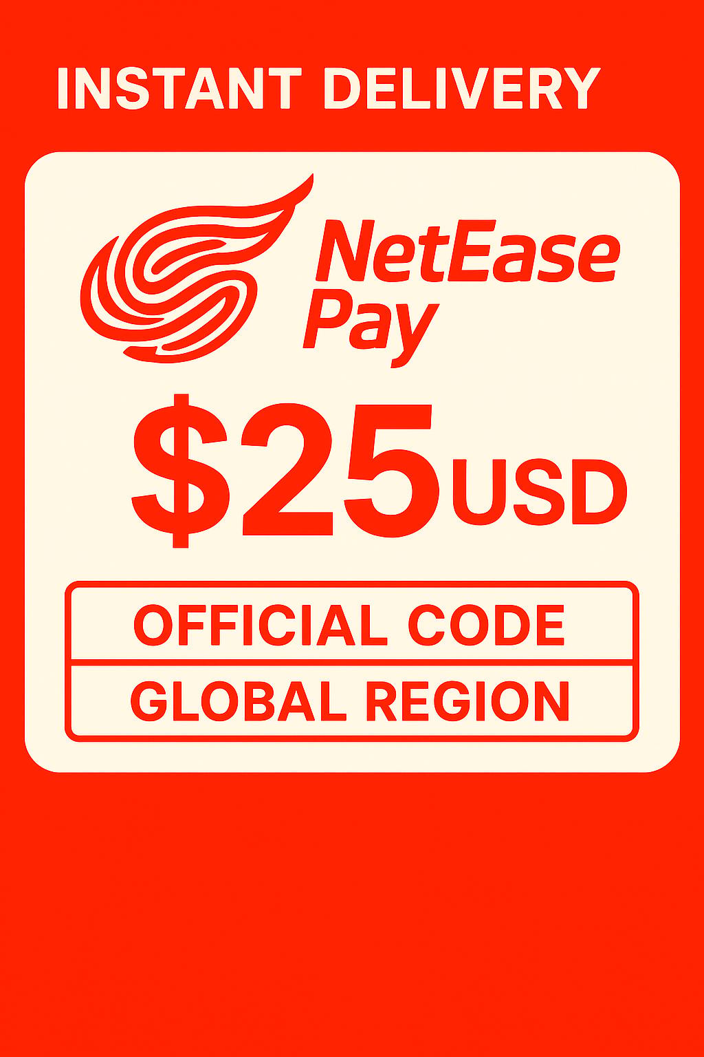 NetEase Pay gavekort - 25$ USD