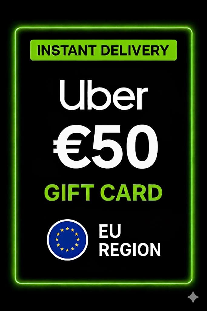 Uber նվեր քարտ - 50 EUR