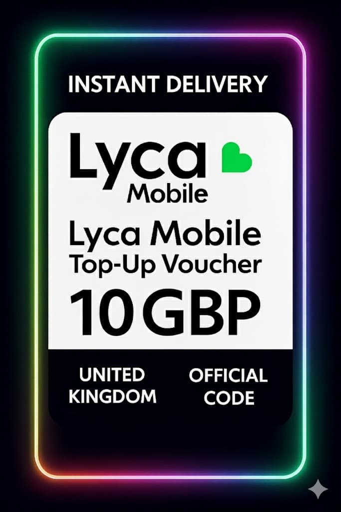 Baucar Tambah Nilai Lyca Mobile - 10 GBP