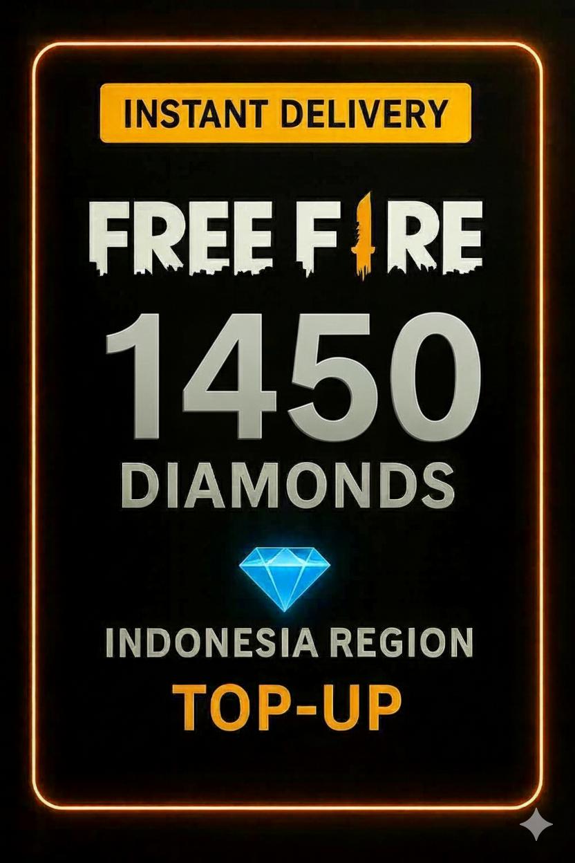 Free Fire 1450 Diamantov Top-Up (Indonezija)