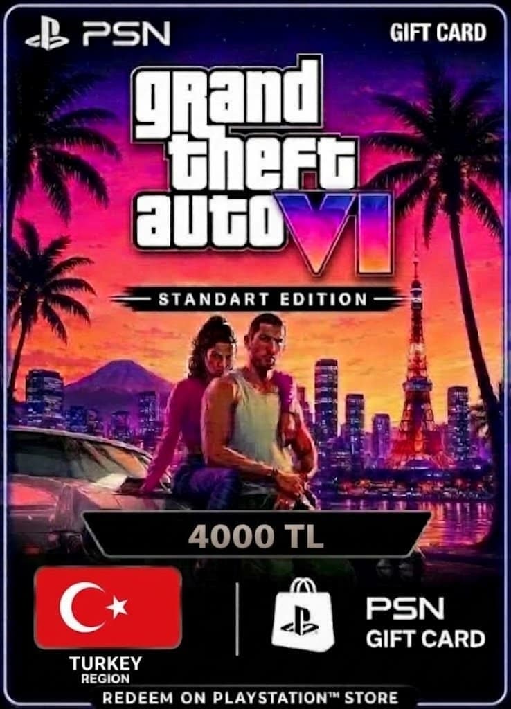 GTA 6: Standart Edition - PSN Gift Card 4000 TL (Türkiye)