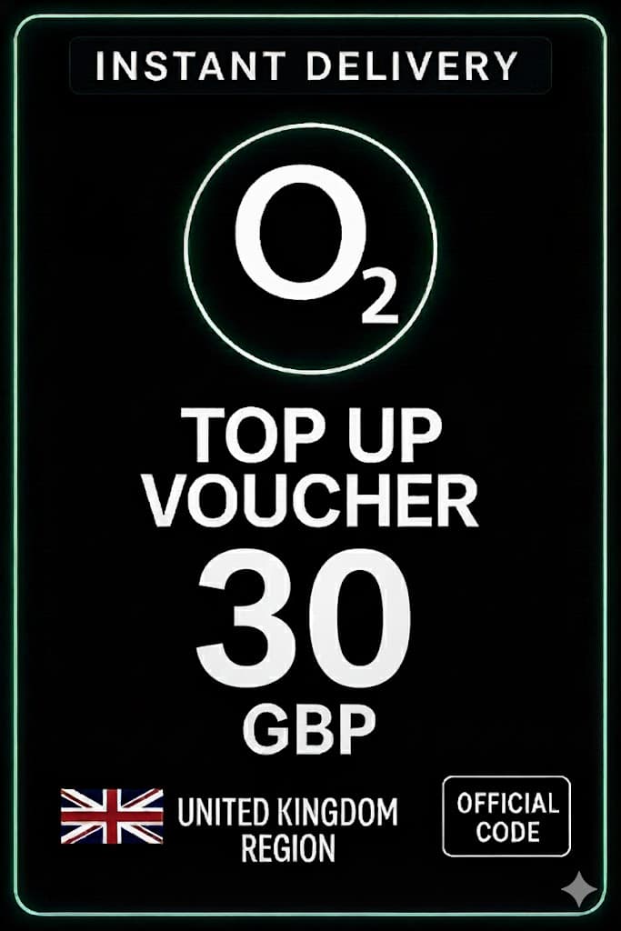 O2 Толуктоо ваучери - 30 GBP