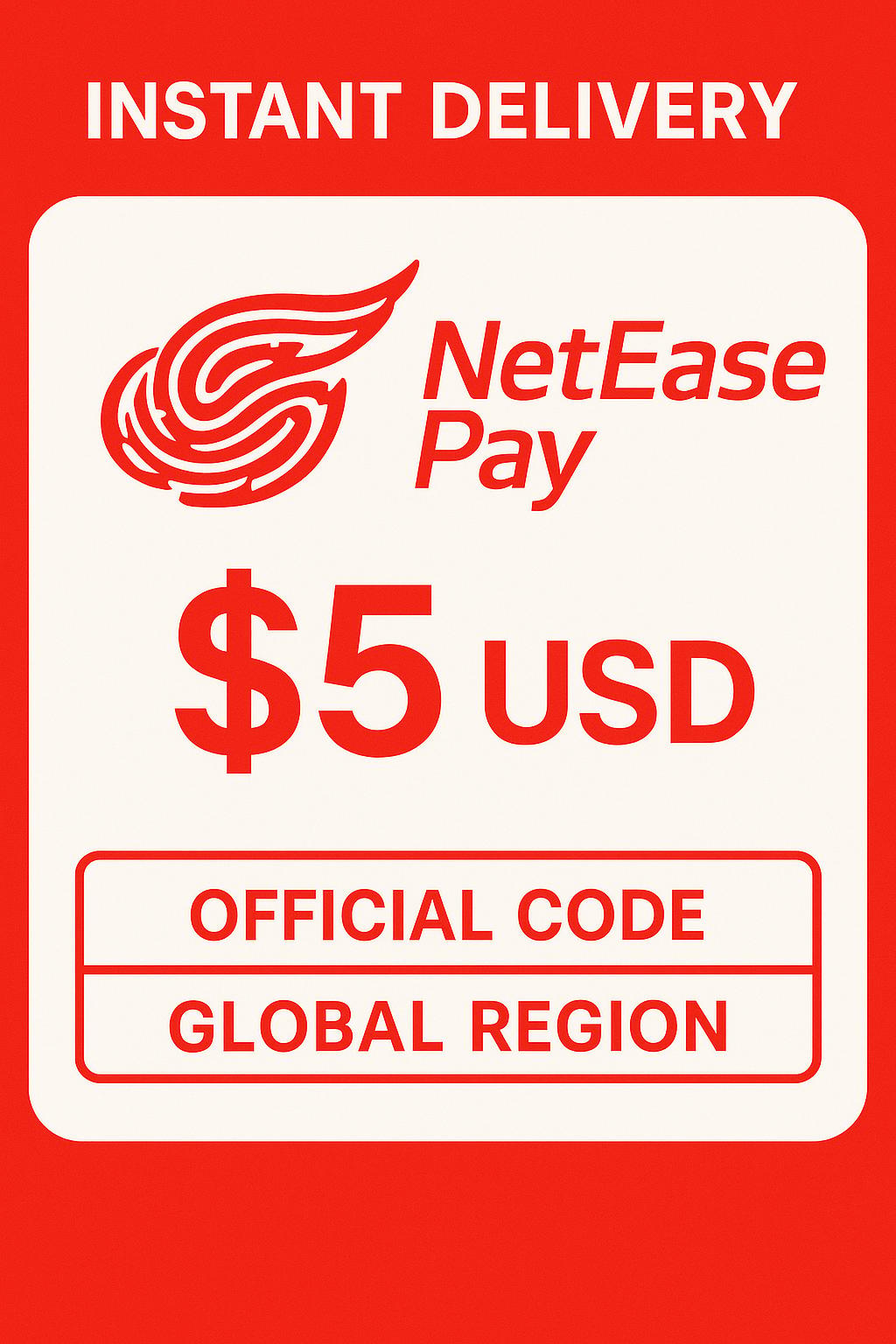 NetEase Pay gavekort - 5 USD