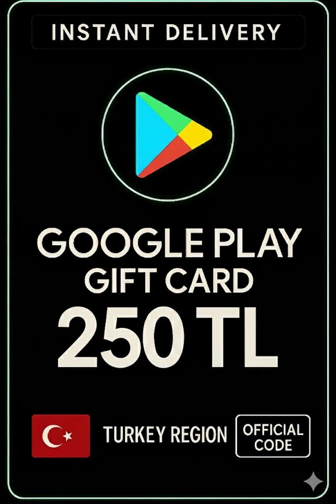 رمز هدية جوجل بلاي 250 ليرة تركية