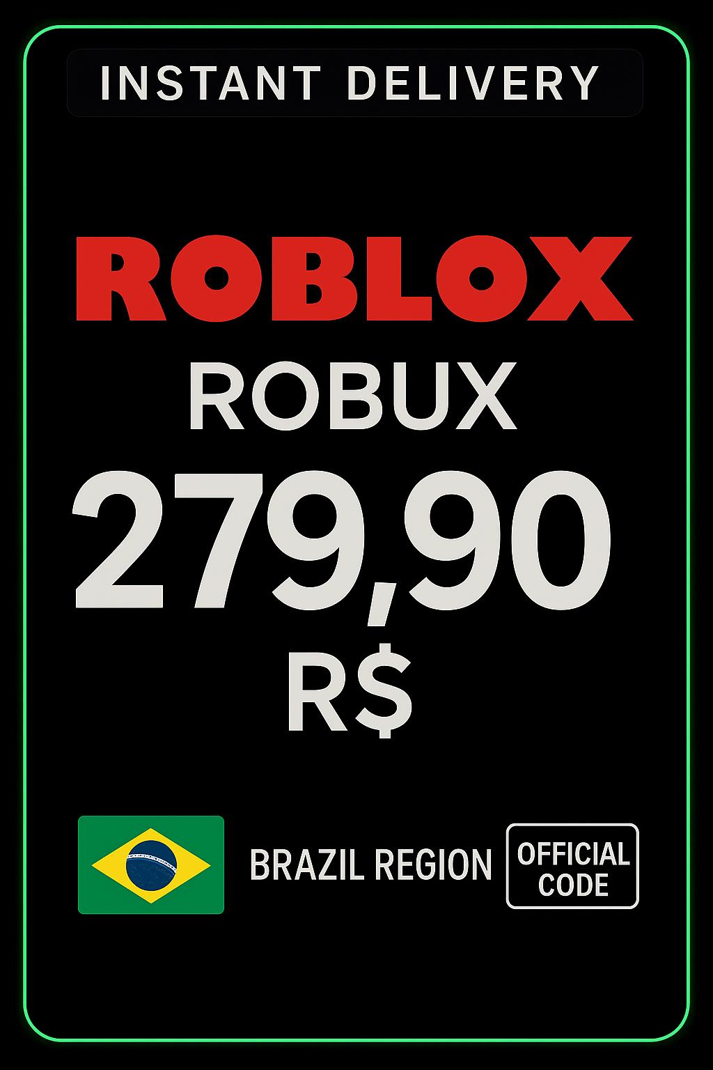 Cartão Presente Roblox R$279,90 ( 4500 Robux )