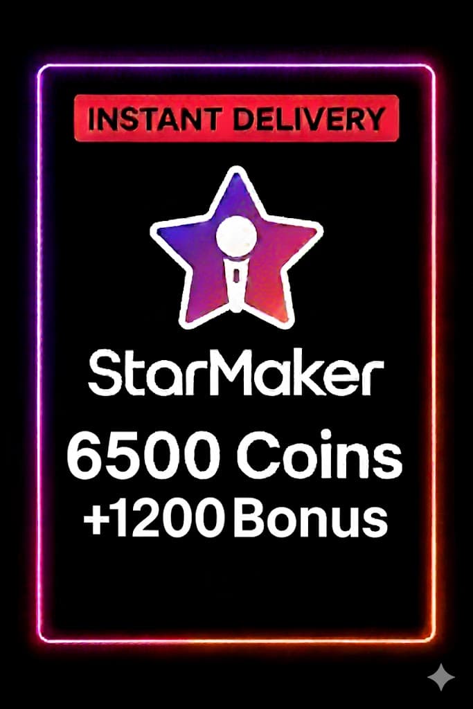 StarMaker 6500 Coins + 1200 Bonus Top Up