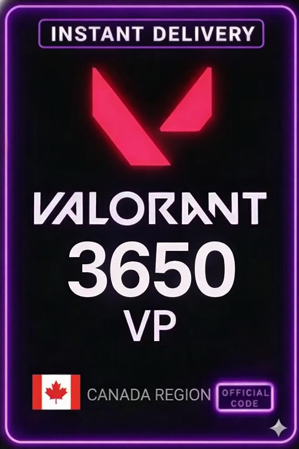 Valorant Points - 3650 VP (Canada)