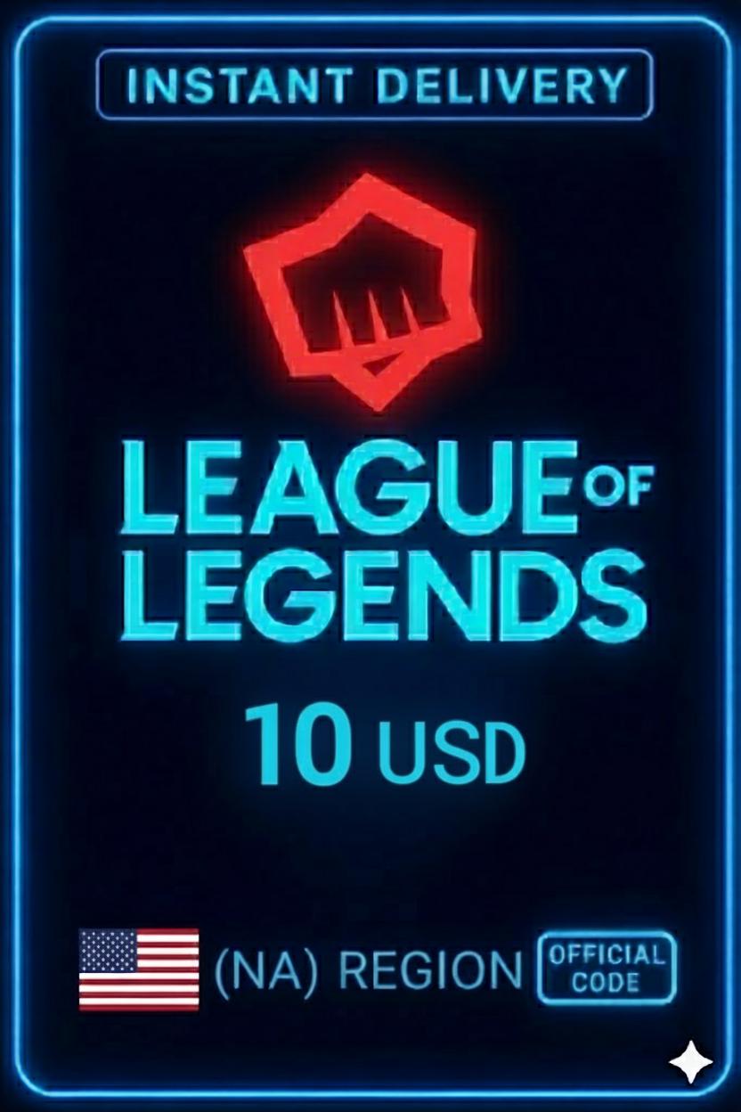League Of Legends NA 10 Usd Riot Gift Card
