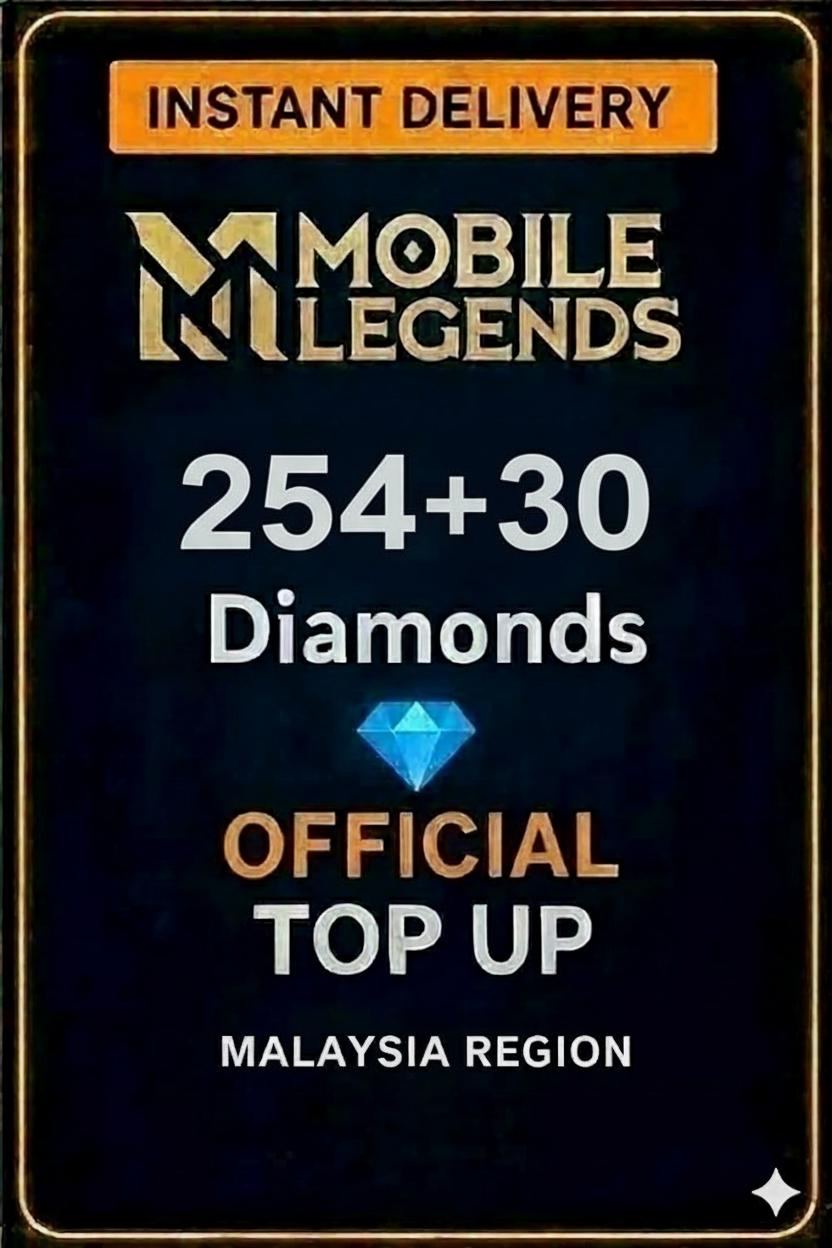 Mobile Legends 254 Διαμάντια + 30 Μπόνους Φόρτωσης (Μαλαισία)