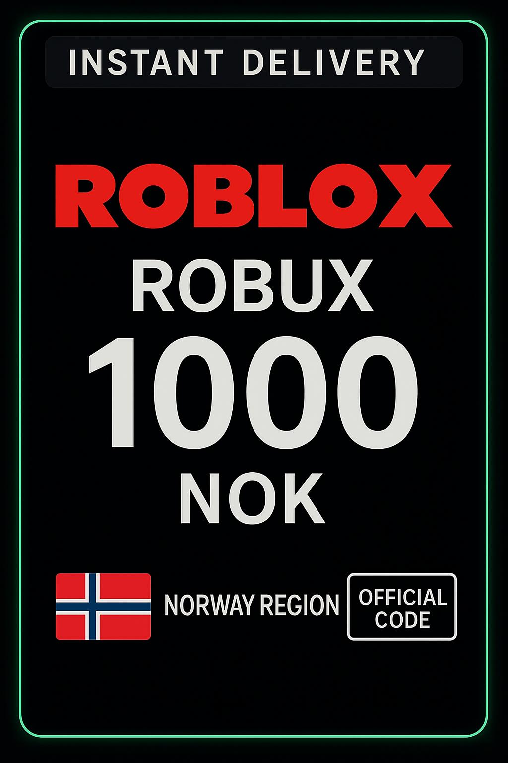 Roblox 1000 NOK Game Card (NO)