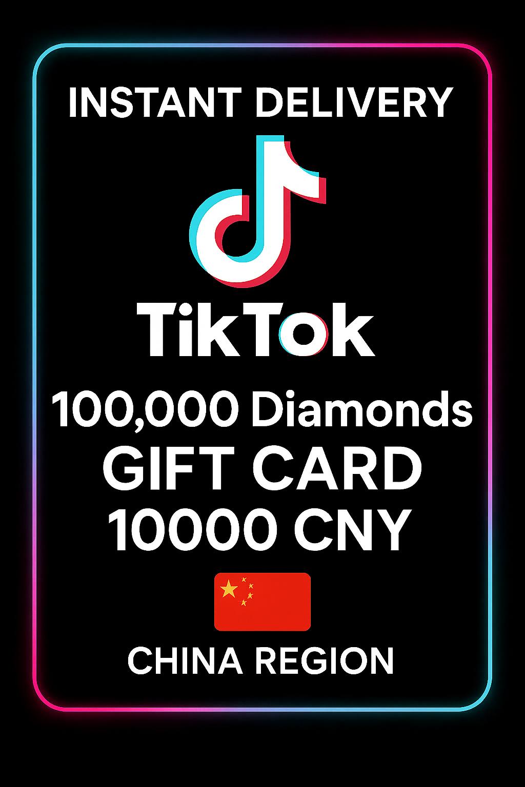 TikTok - Douyin 100.000 Διαμάντια Κάρτα Δώρου 10000 CNY