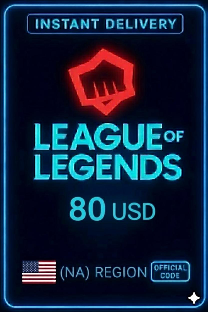 League Of Legends NA 80 Usd Riot Gift Card