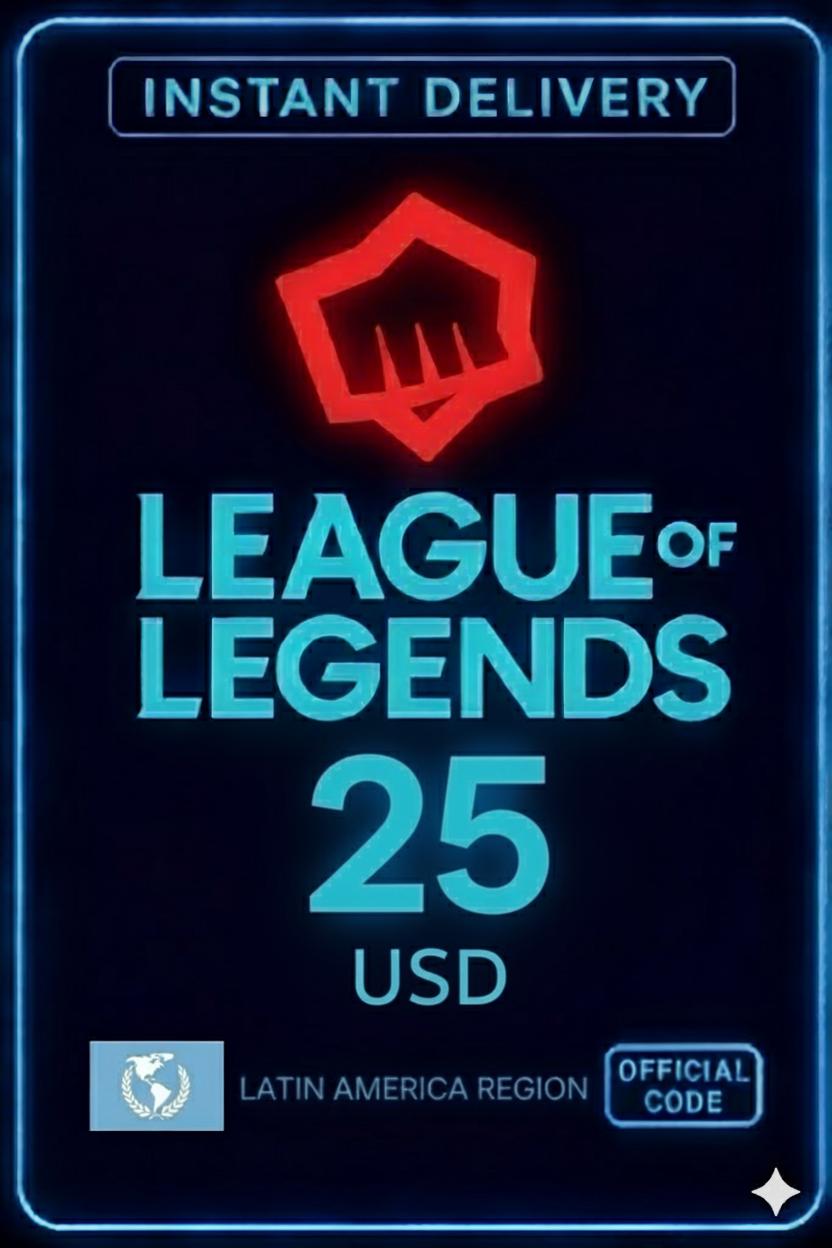 League Of Legends - 25 USD Carta Regalo Riot