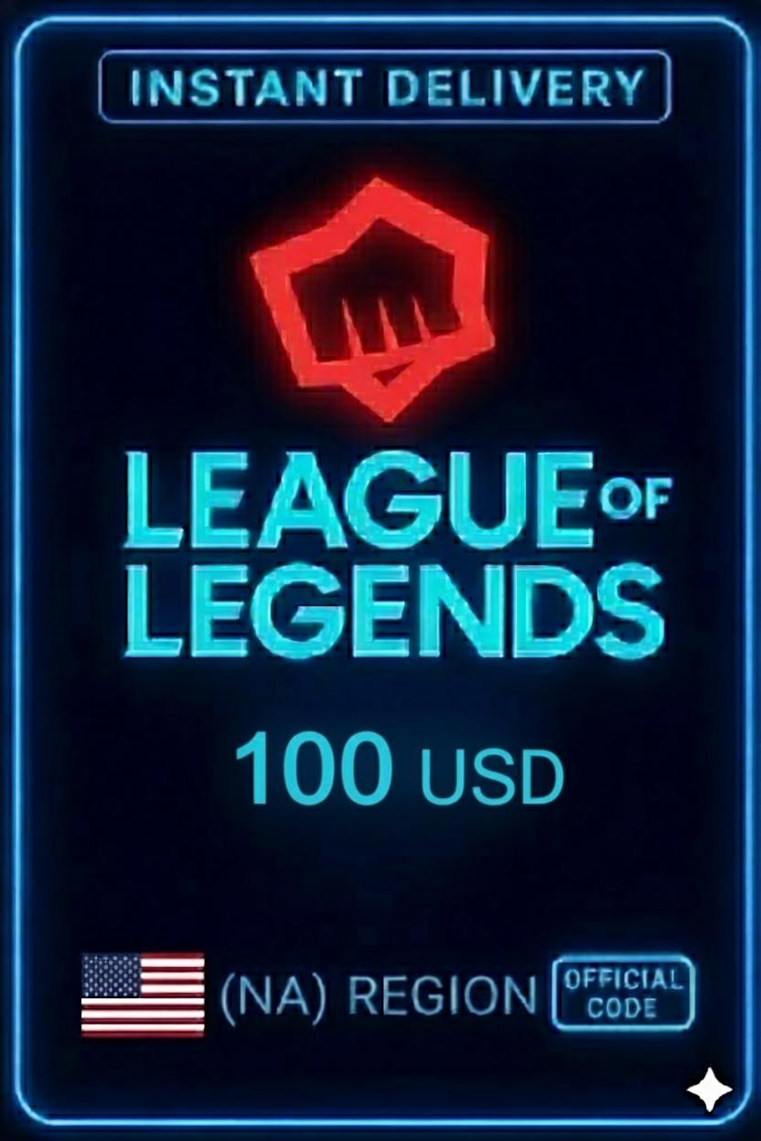 League Of Legends NA 100 Usd Riot Gift Card