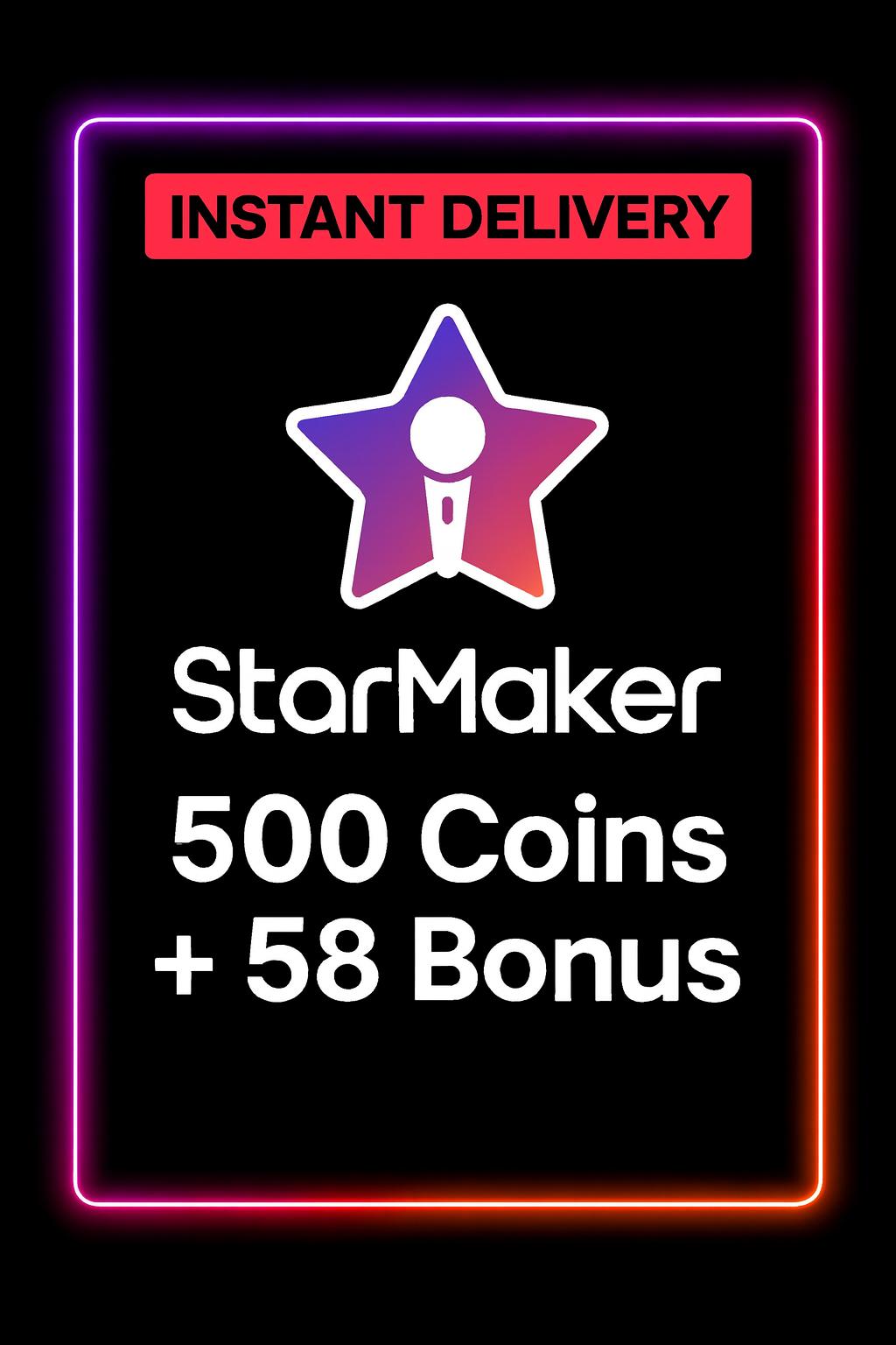 StarMaker 500 Coins + 58 Bonus Top Up