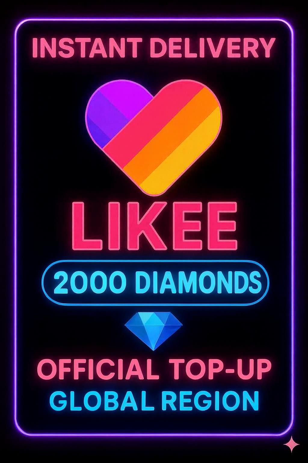 Likee 2000 Diamonds Top-Up (Global)