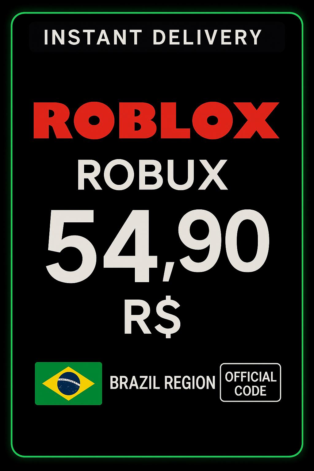 Cartão Presente Roblox R$54,90 ( 800 Robux )