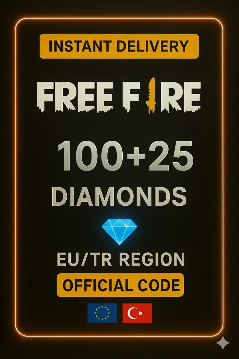 프리 파이어 100+25 다이아몬드 (EU-TR)