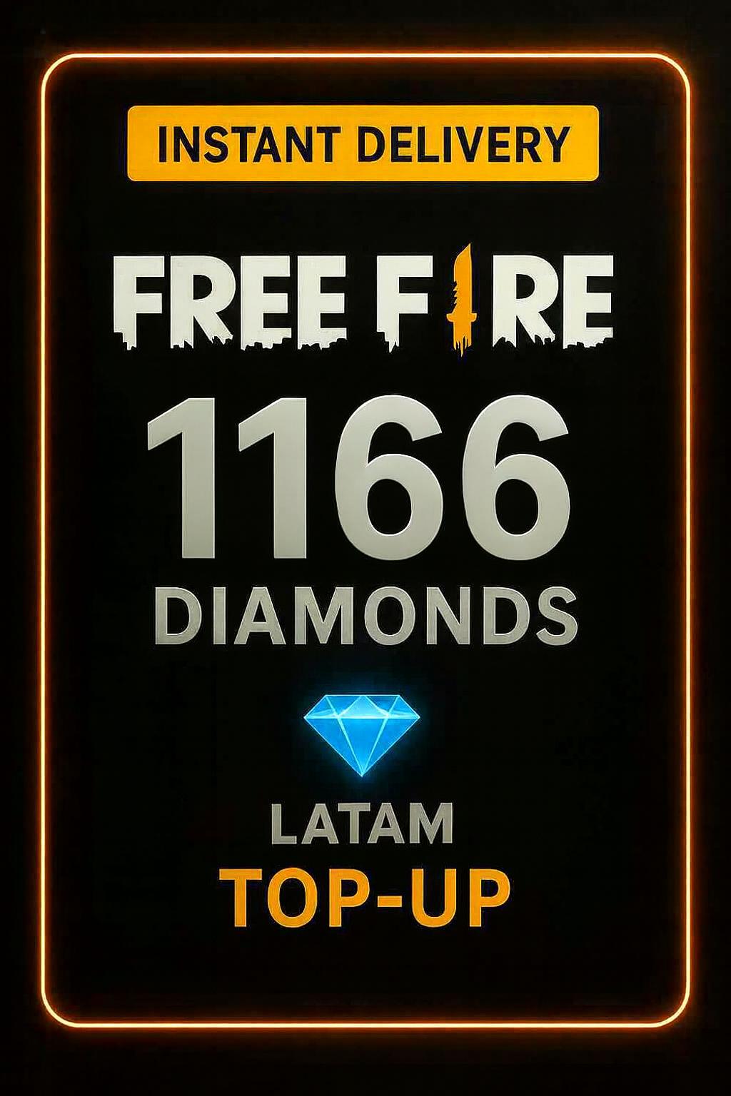 Recarga de 1166 Diamantes de Free Fire (LATAM)