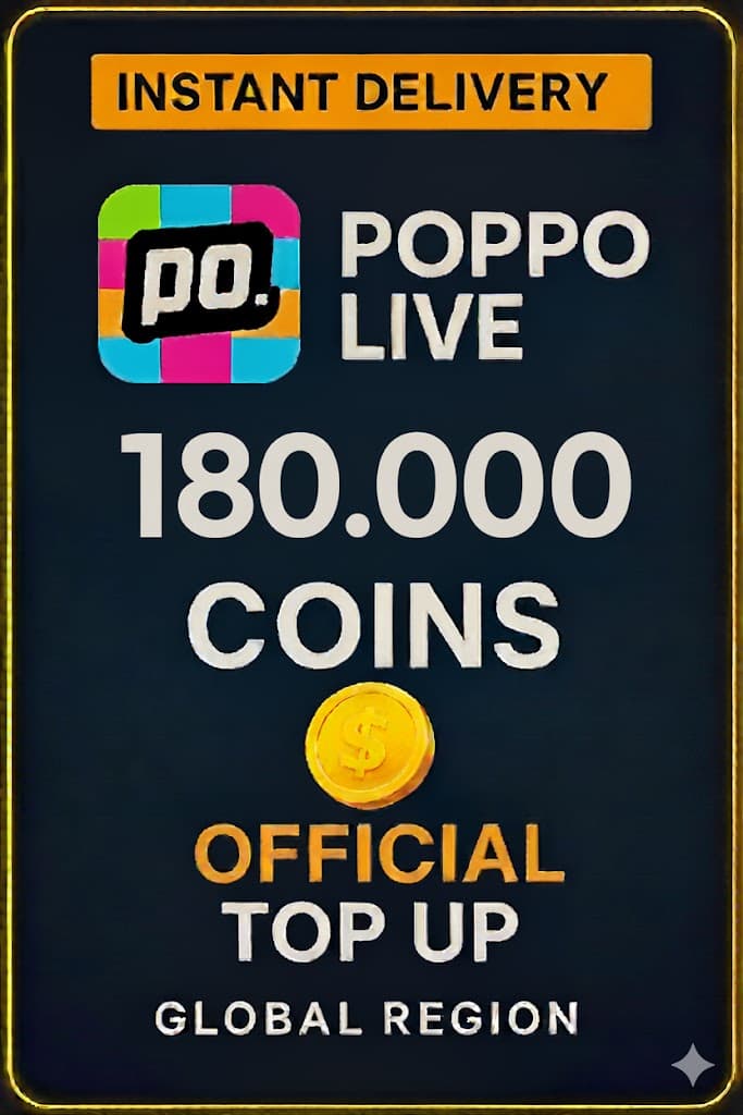 Poppo Live - 180000 Coins (Top-Up)