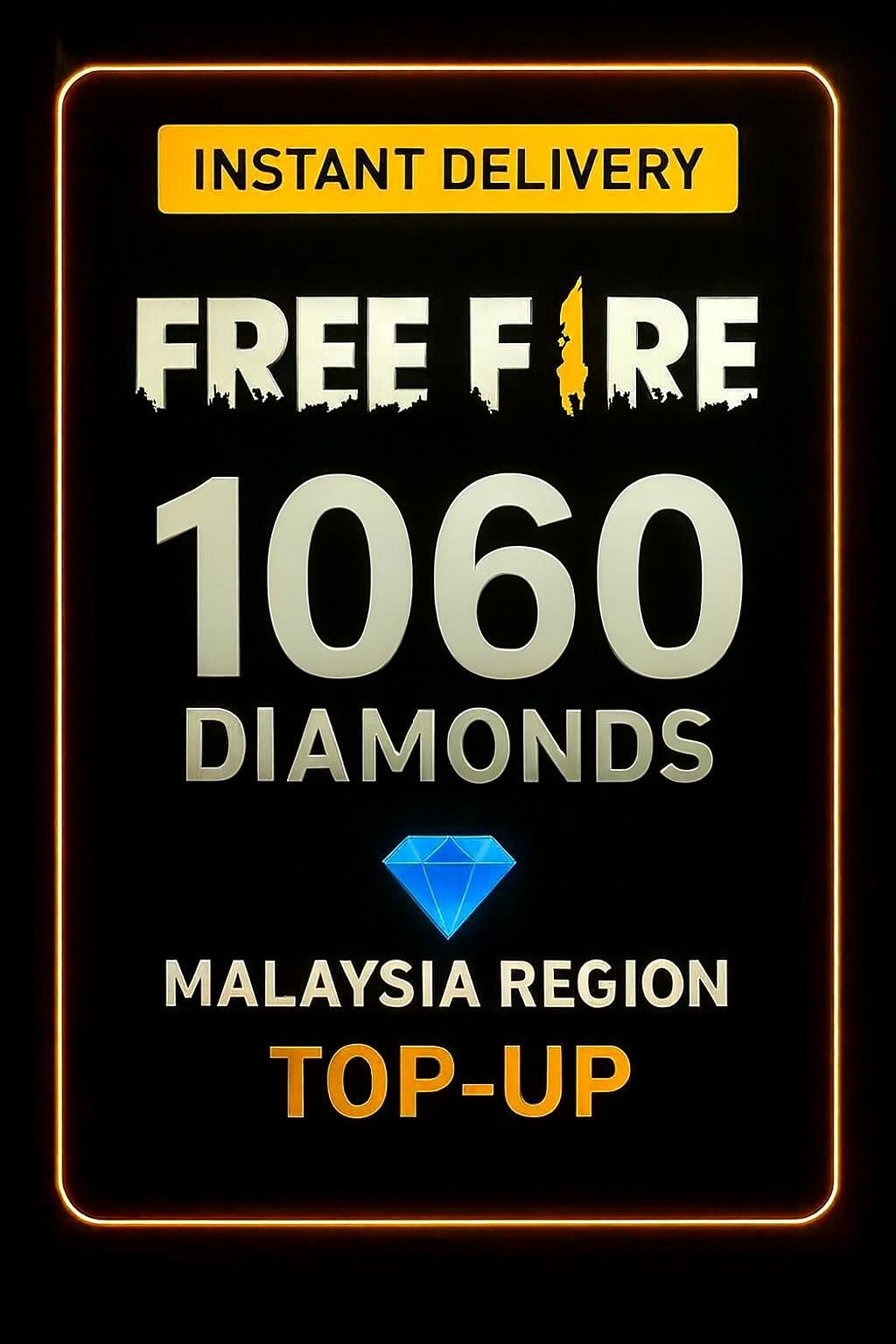 Recarga de 1060 Diamantes de Free Fire (Malasia)