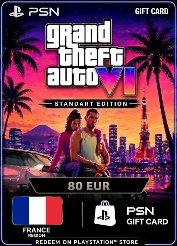 GTA 6: Standart Edition - PSN Gift Card 80 EUR (France)