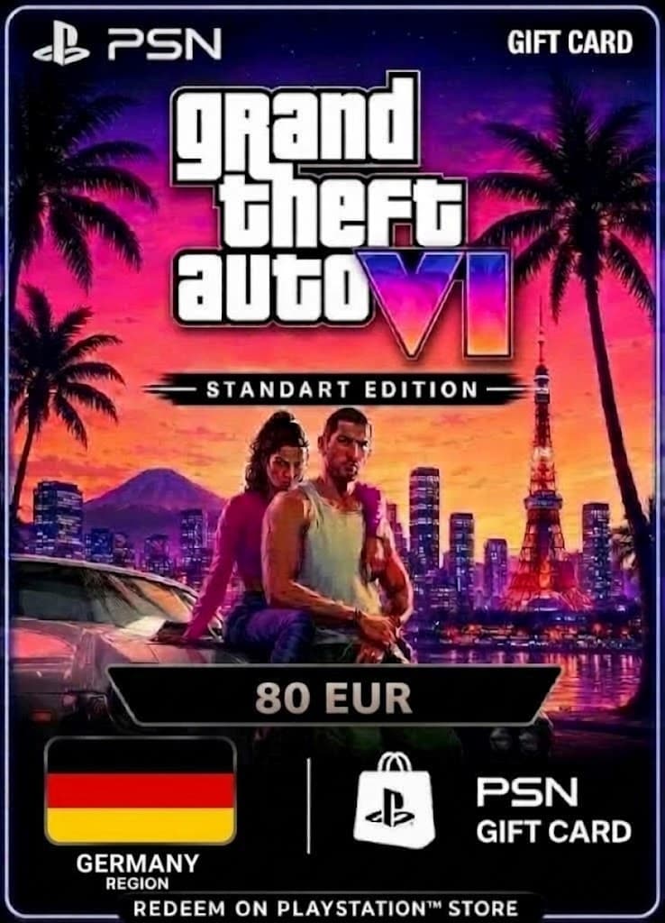 GTA 6: Standart Edition - PSN Gift Card 80 EUR (Germany)