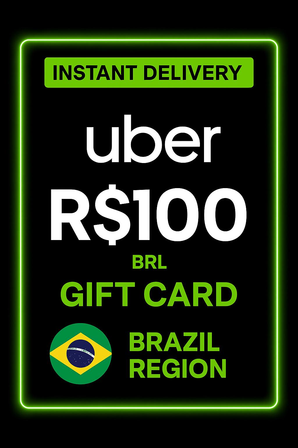 Uber Gift Card - 100 BRL