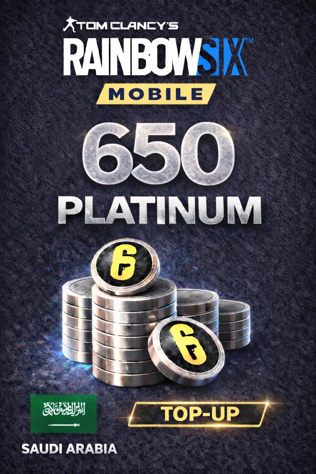 Rainbow Six Mobile - 650 Platinum Top-Up (Saudi Arabia)