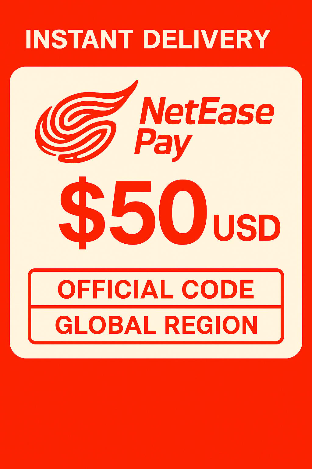 NetEase Pay gavekort - 50$ USD