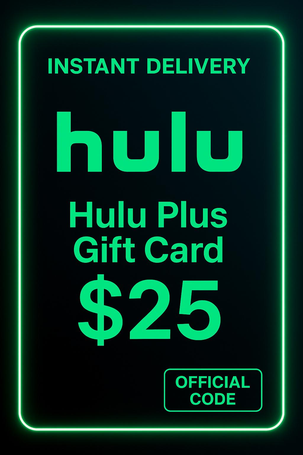 Hulu Plus Hədiyyə Kartı 25$